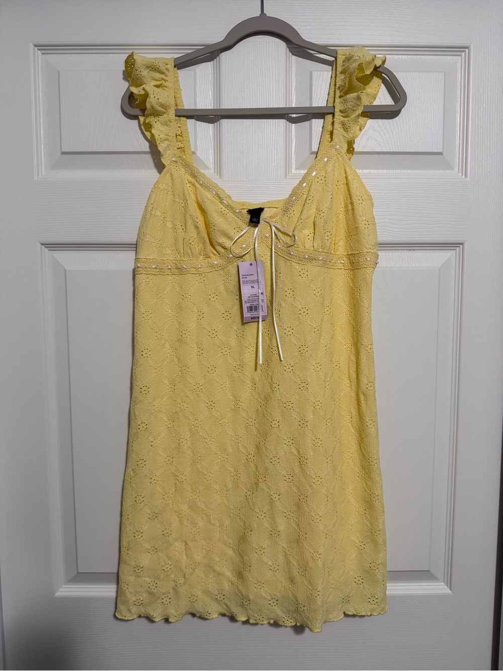 wild fable Yellow Eyelet Ruffle Strap Chemise
